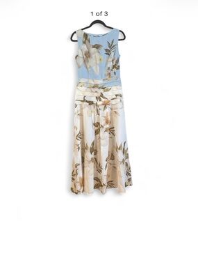 Fehaute floral ruched boat neck maxi dress